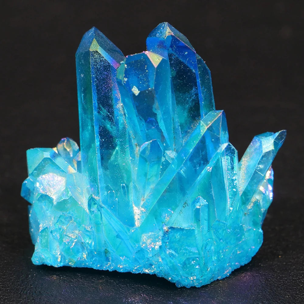 Premium Titanium Aura Quartz Crystal Cluster For Home Decor