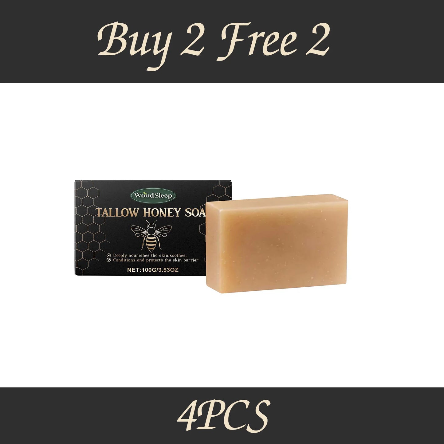 WoodSleep 100g Beef Fat Soap Clean Skin Cleansing Gentle and Pure and Fresh and Comfortable Bath Foam Soap