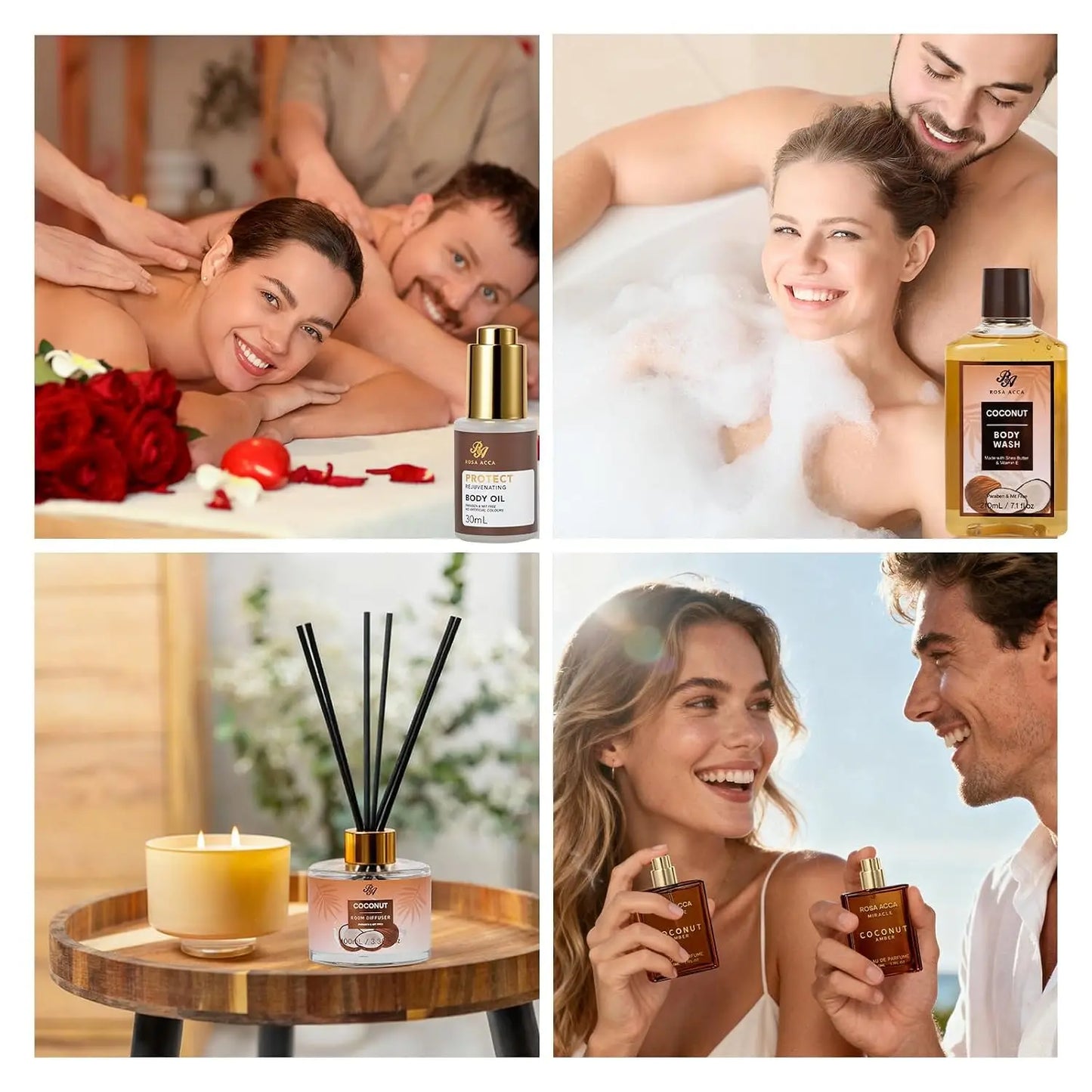 Coconut Vanilla Spa Gift Basket 35 Piece Self Care Kit