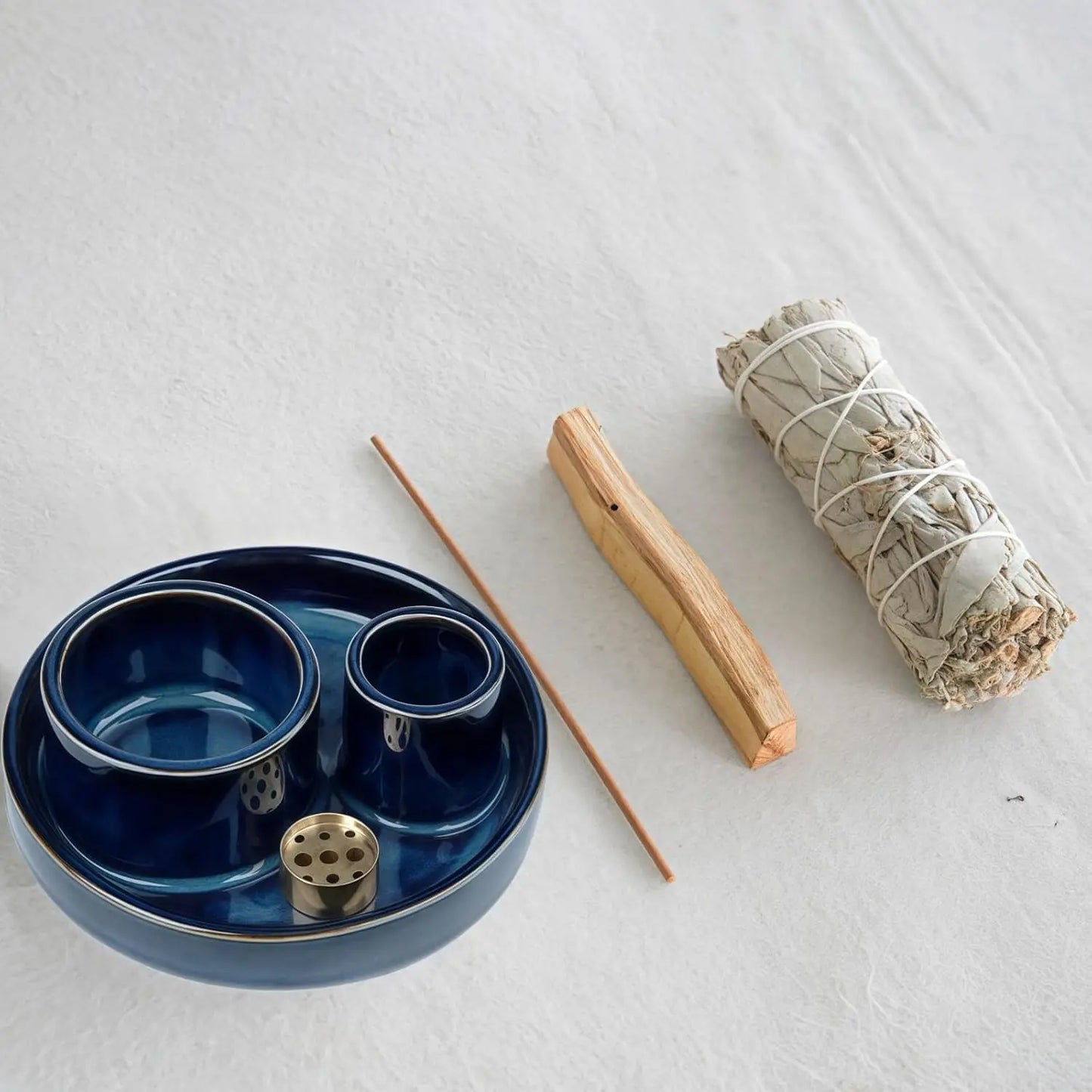 Ceramic 4-In-1 Incense Holder, Sage Burner, Ash Tray