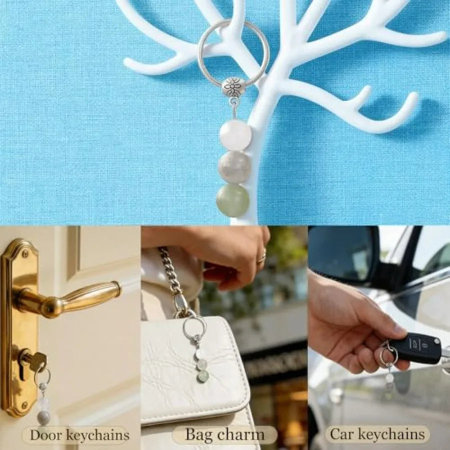 Ginazl Natural Crystal Keychain Gift for Coworker Women