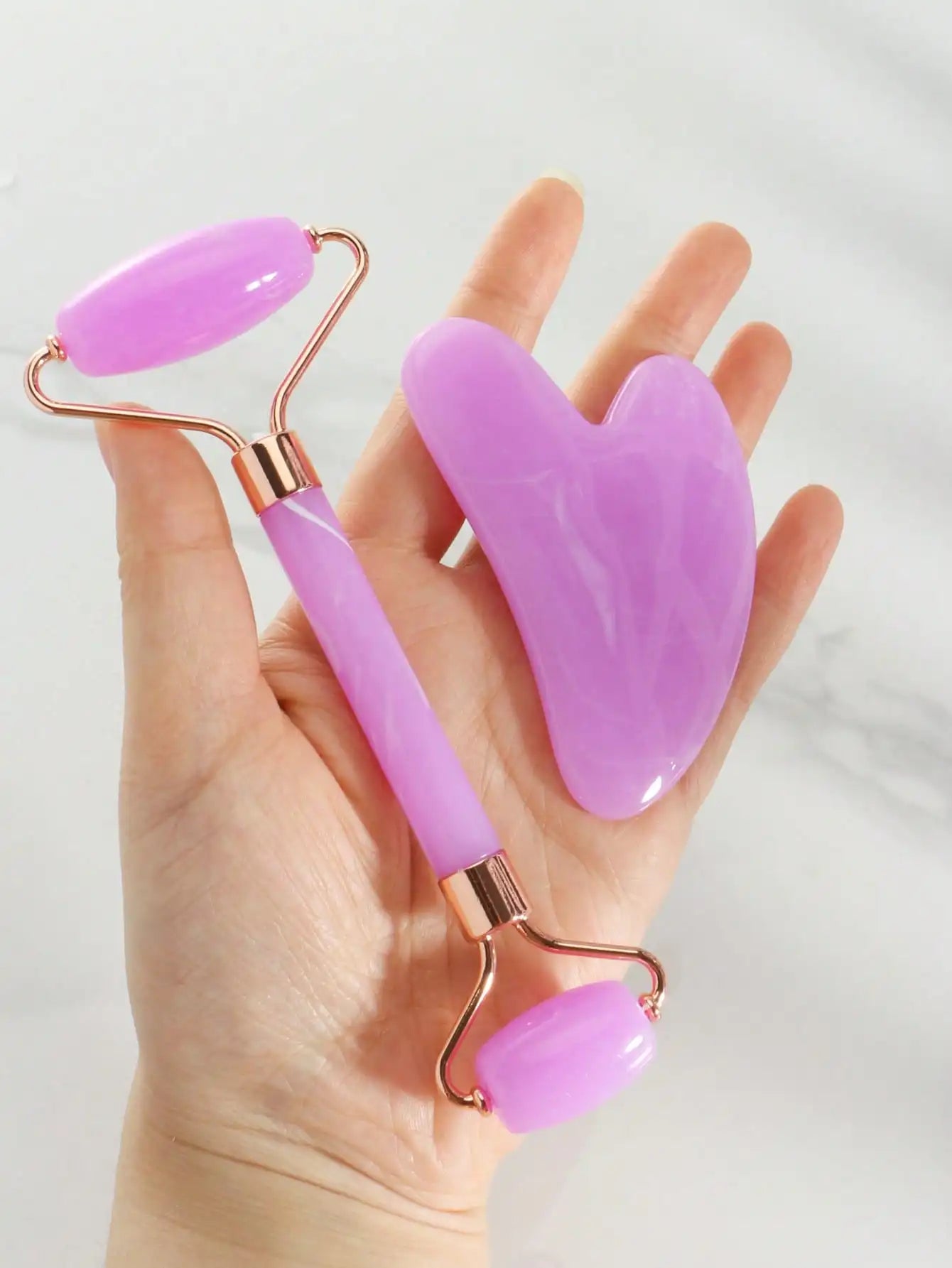 Facial Massage Tool Kit 3-Piece Set: Face Roller And Cupping