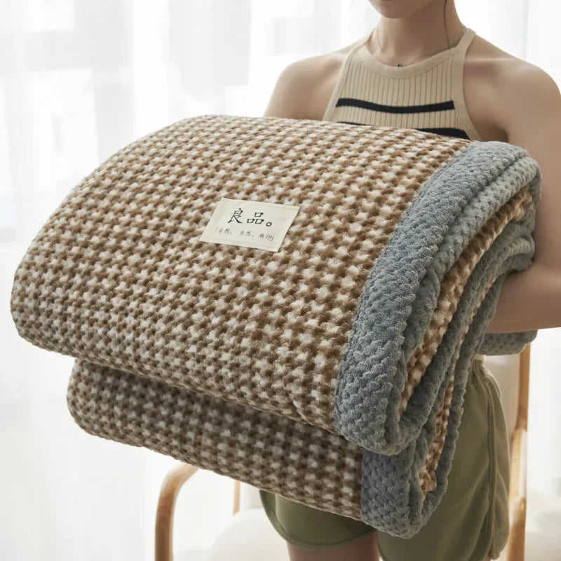 Knit Chenille Blanket Throw Machine Washable For Couch