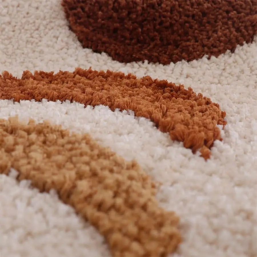 Moon Phase Non Slip Microfiber Bath Rug Set 3 Piece UShaped Toilet Mat