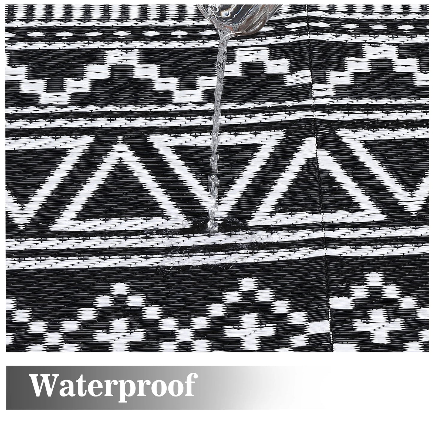 Studyset Outdoor Rug Bohemian Patio Mat Waterproof Reversible