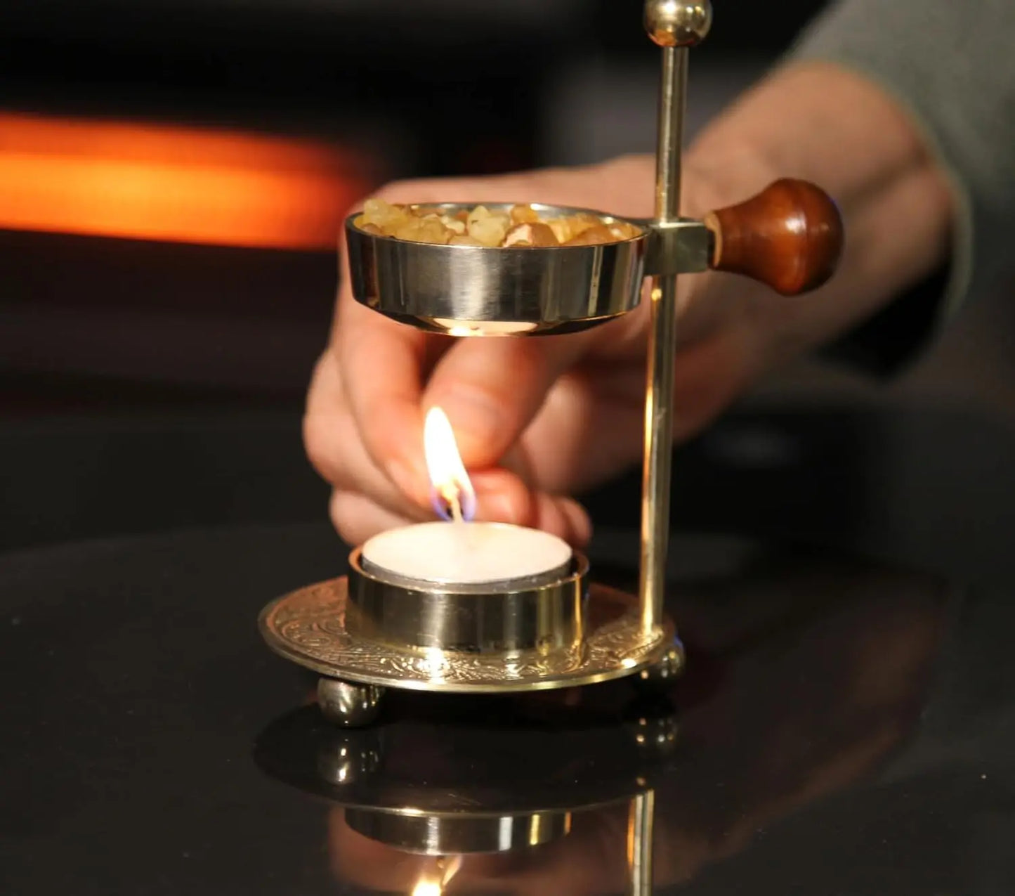 Elegant Brass Incense Burner Dual Use Tea Light Or Charcoal
