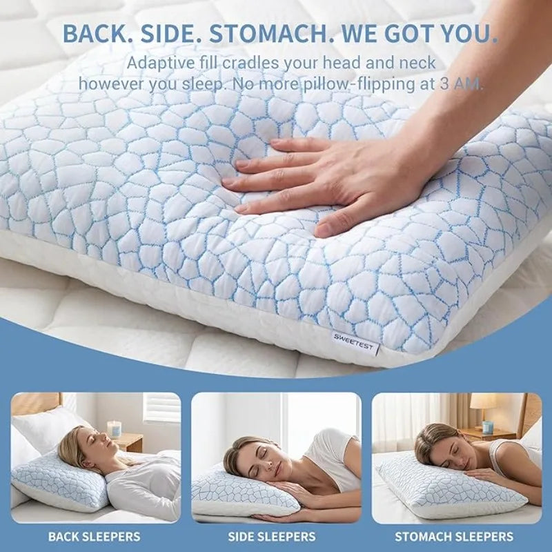 SheRest Cooling Memory Foam Pillow With Ice Silk Cover