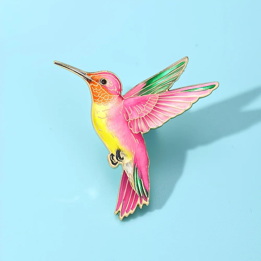 Modern Hummingbird Enamel Brooch With Zinc Alloy Lapel Pin