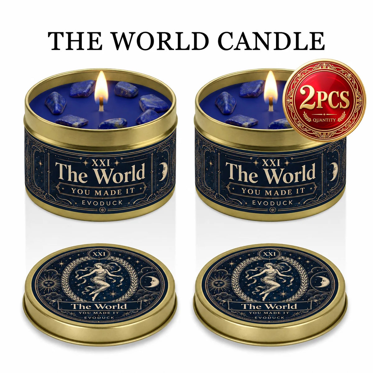 Evoduck The World Tarot Scented Candle For Spiritual Rituals