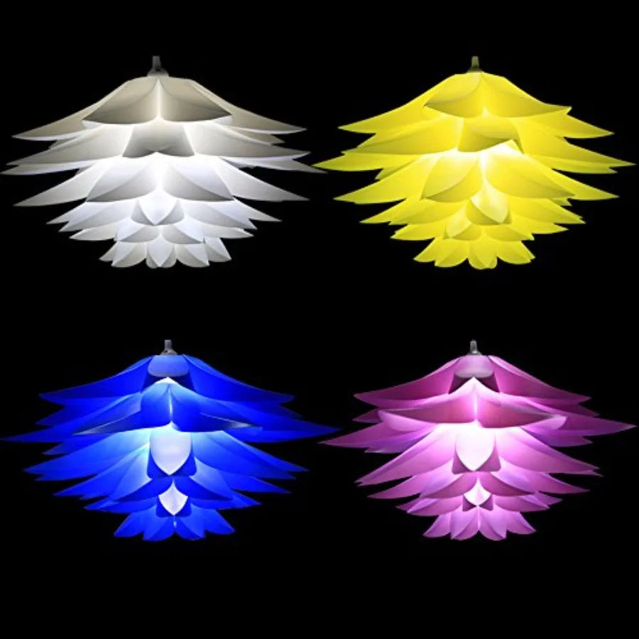 DIY Magnetic Jigsaw Lotus Flower Lamp Shade Plastic Pendant Lighting