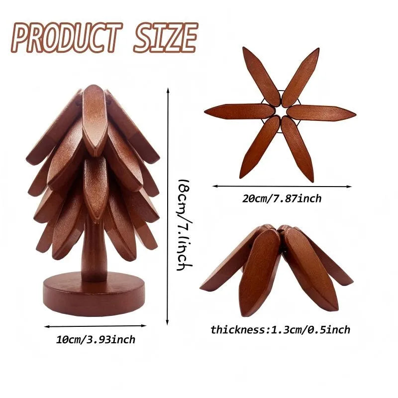 Bamboo Tree Design Trivets Heat Resistant Table Mats Set