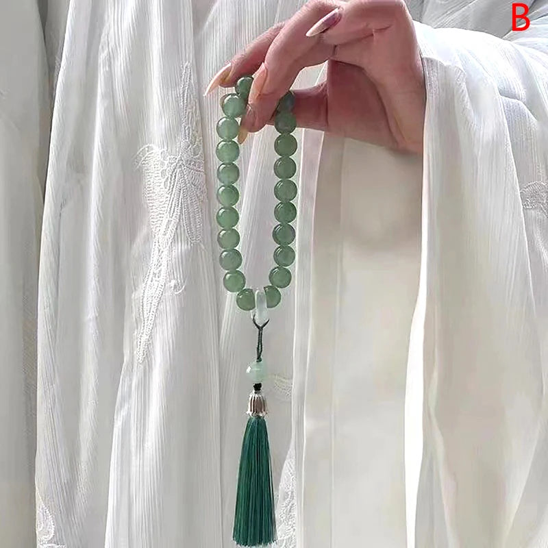 Tibetan Buddhist Jade Stone Mala Bracelet And Necklace Set