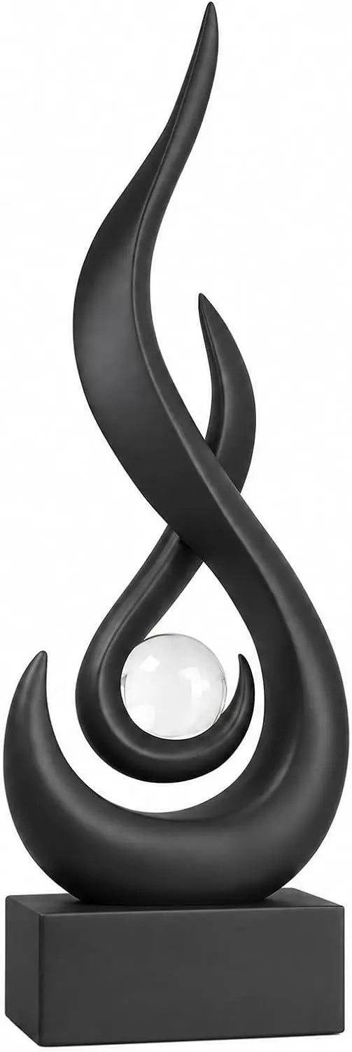 Modern Abstract Golden Flame Decor Figurine Home Ornament Sculpture