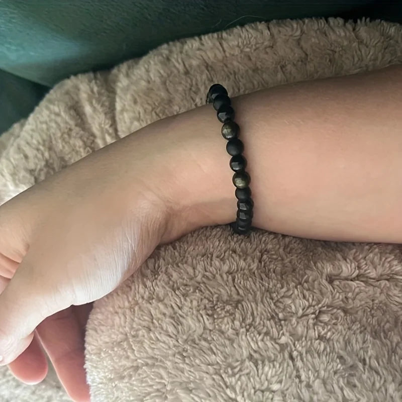 Natural Stone Elastic Bracelet With Triple Protection Features