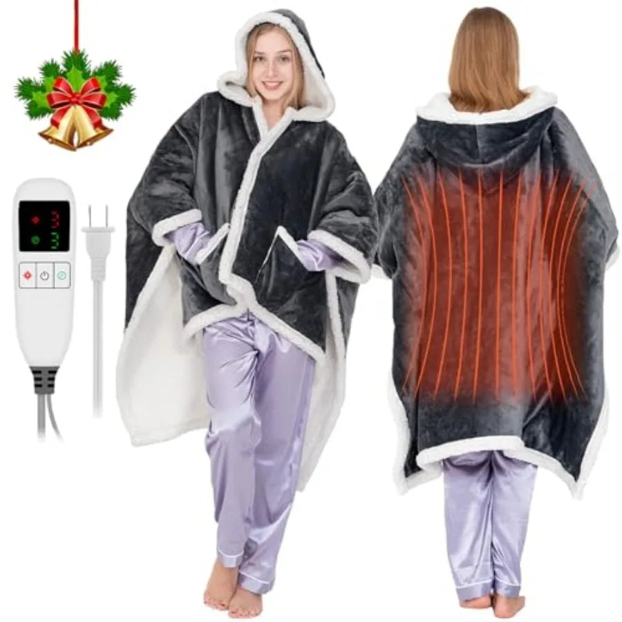 Wearable Heated Blanket For Women With Removable Foot Pocket