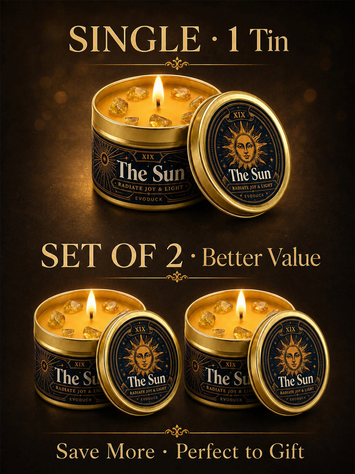 Evoduck Chariot Tarot Candle For Spiritual Ritual Motivation