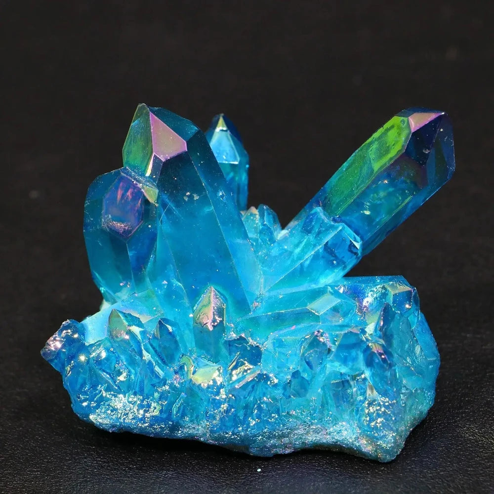Premium Titanium Aura Quartz Crystal Cluster For Home Decor