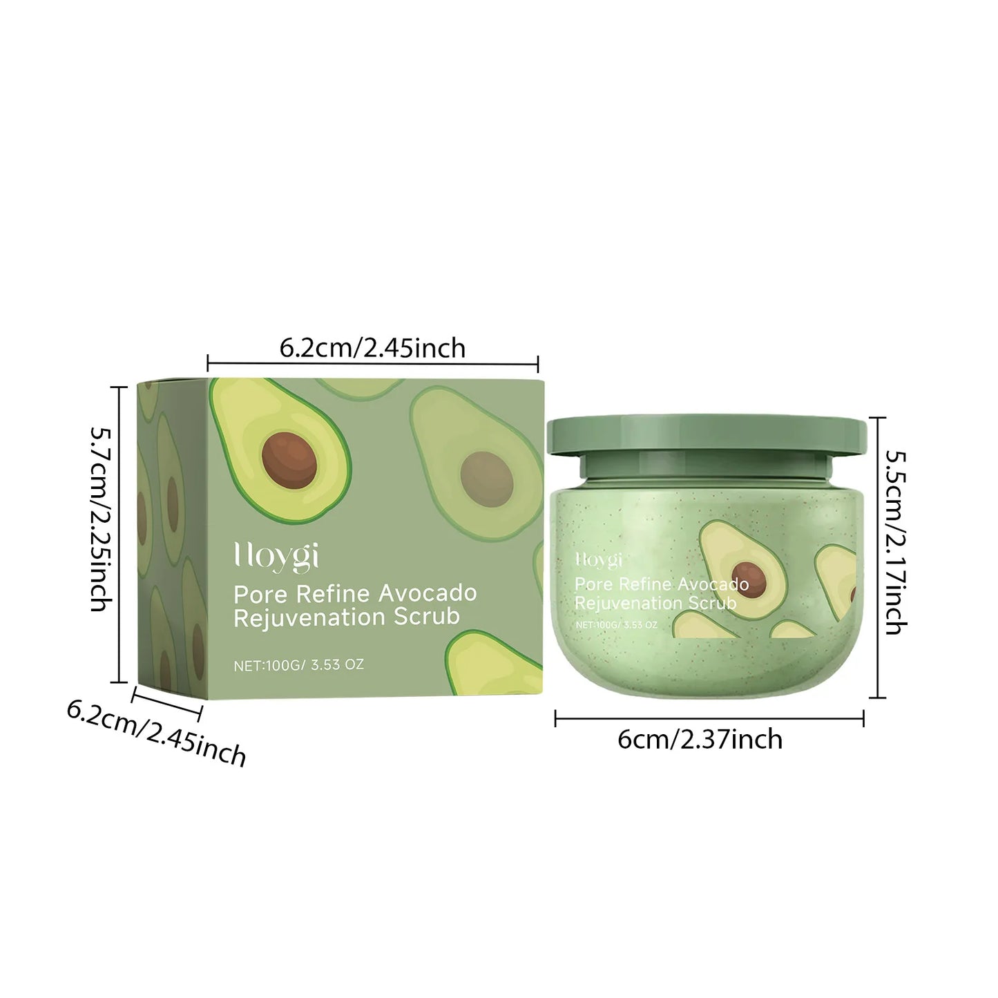 Hoygi Avocado Exfoliating Body Scrub Smooth Skin and Pore Cleanse