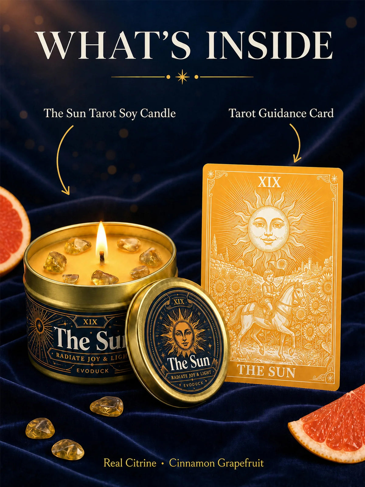 Evoduck Chariot Tarot Candle For Spiritual Ritual Motivation
