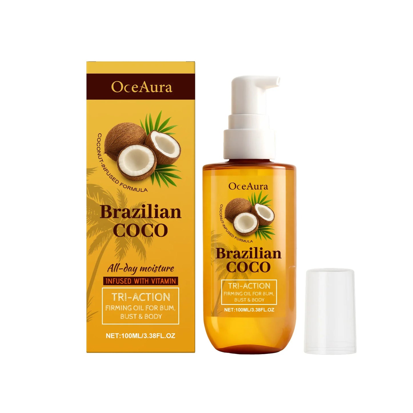 OceAura Coconut Body Moisturizing Oil For Hydrating Dry Skin