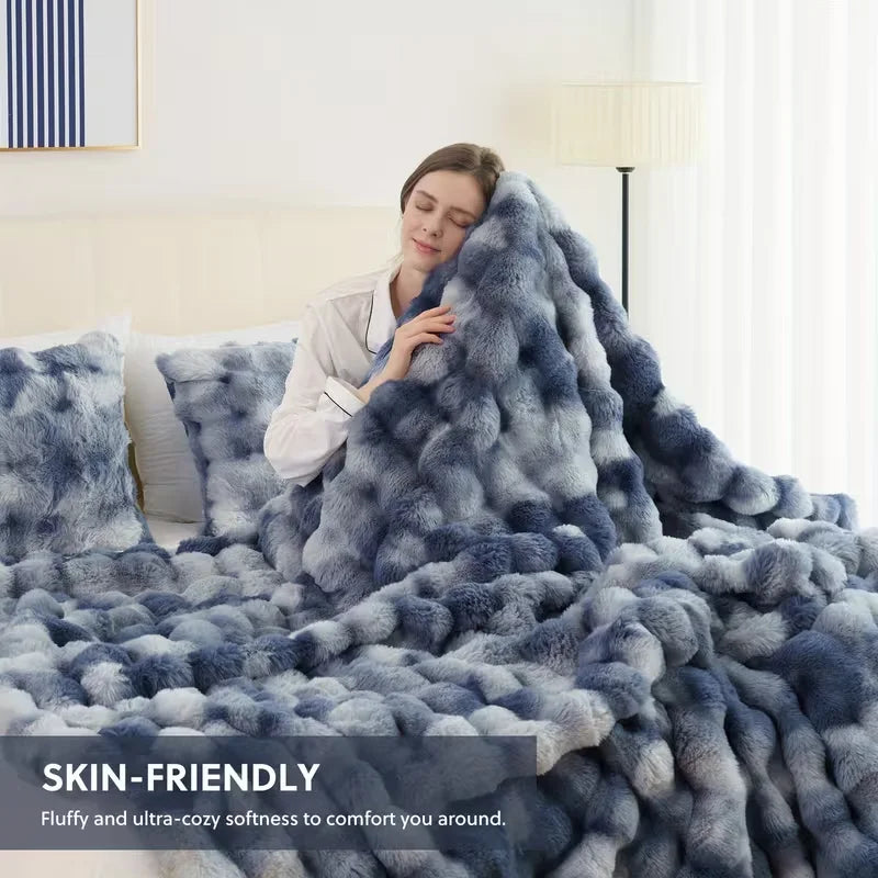 Rosekind Faux Fur Rabbit Blanket Soft Warm Bed Sofa Decor