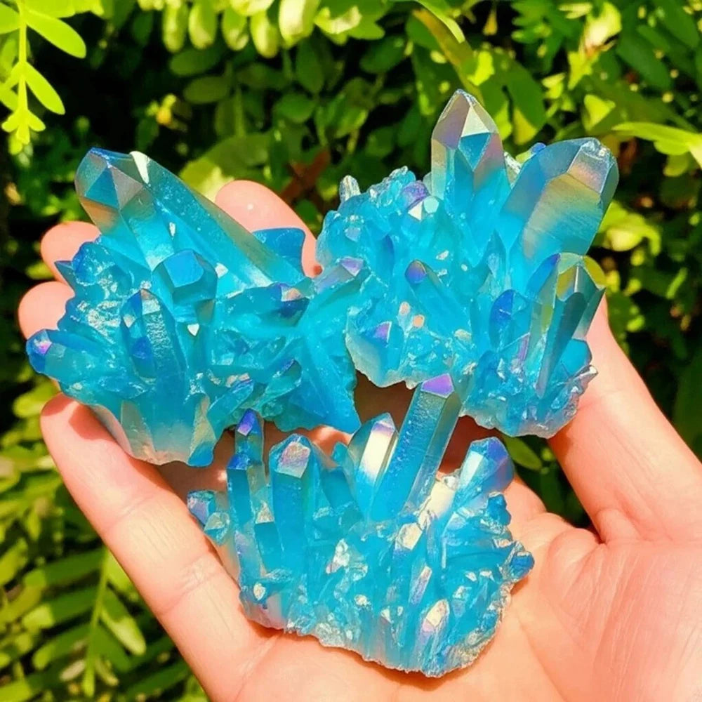Premium Titanium Aura Quartz Crystal Cluster For Home Decor
