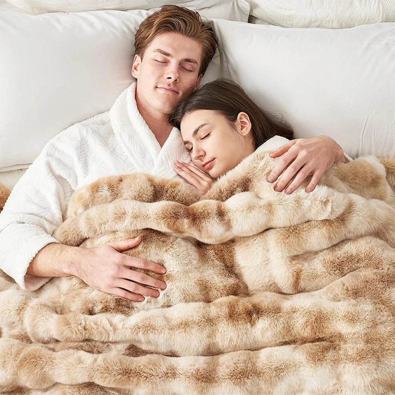 Rosekind Faux Fur Rabbit Blanket Soft Warm Bed Sofa Decor