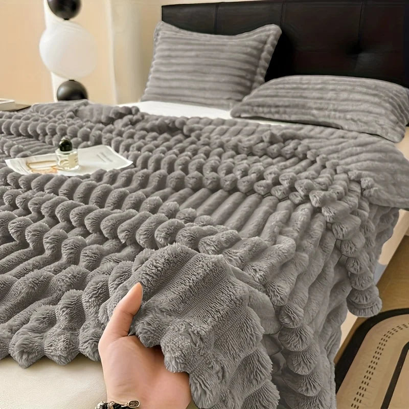 Fleece Throw Blanket For Couch Soft Warm Fluffy Decorative Giftable
