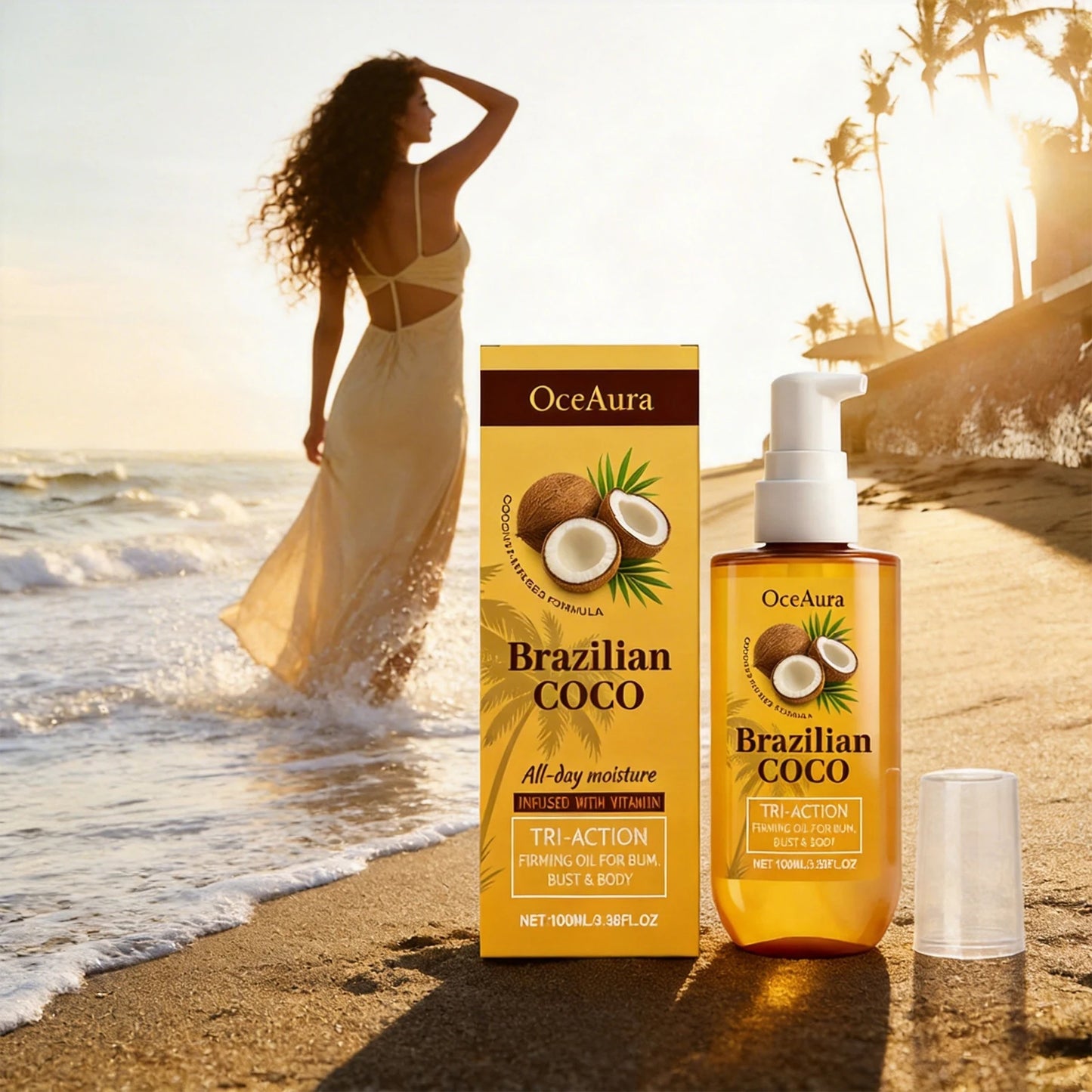 OceAura Coconut Body Moisturizing Oil For Hydrating Dry Skin