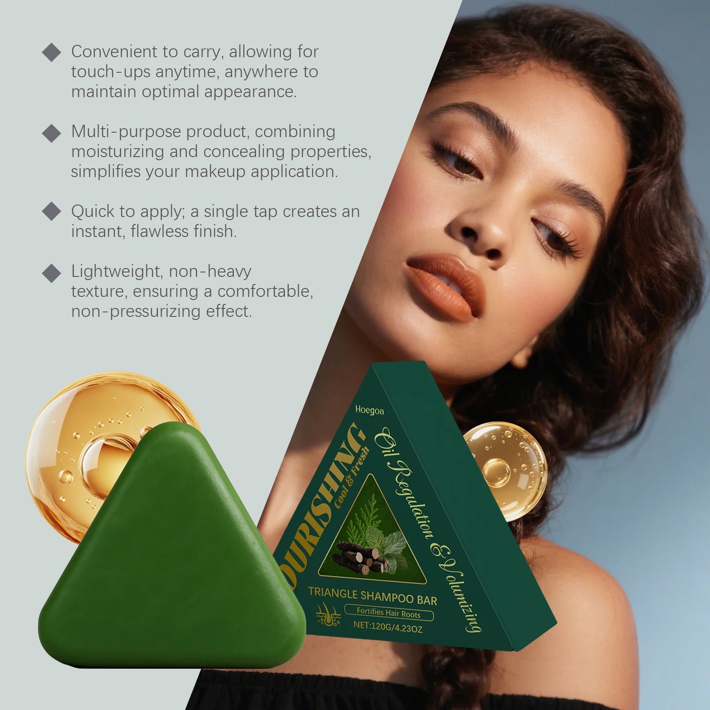 Hoegoa Herbal Solid Shampoo Bar Deep Cleansing And Oil Control All Hair Types