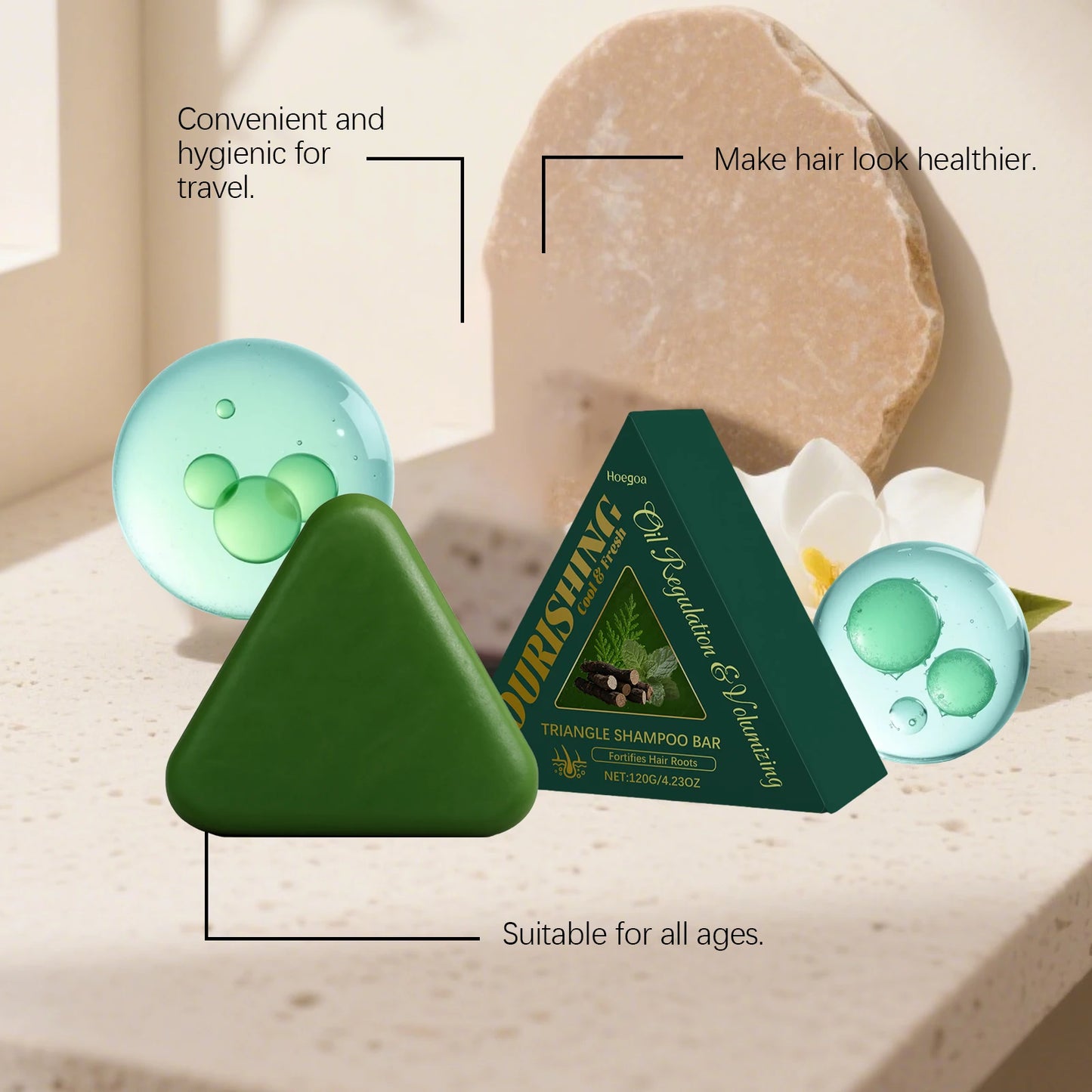 Hoegoa Herbal Solid Shampoo Bar Deep Cleansing And Oil Control All Hair Types