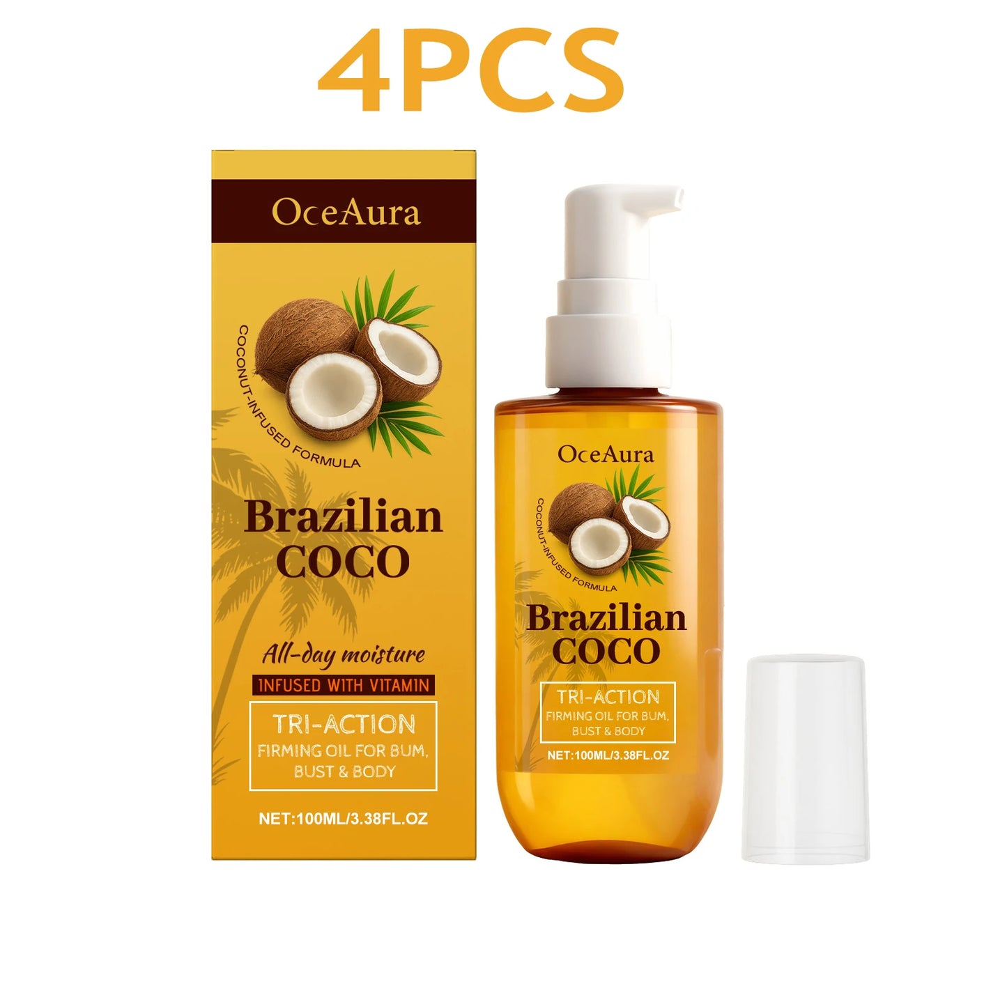 OceAura Coconut Body Moisturizing Oil For Hydrating Dry Skin