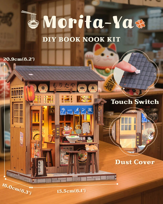 CUTEBEE Morita-Ya Ramen Book Nook Kit DIY Japanese Mini Dollhouse