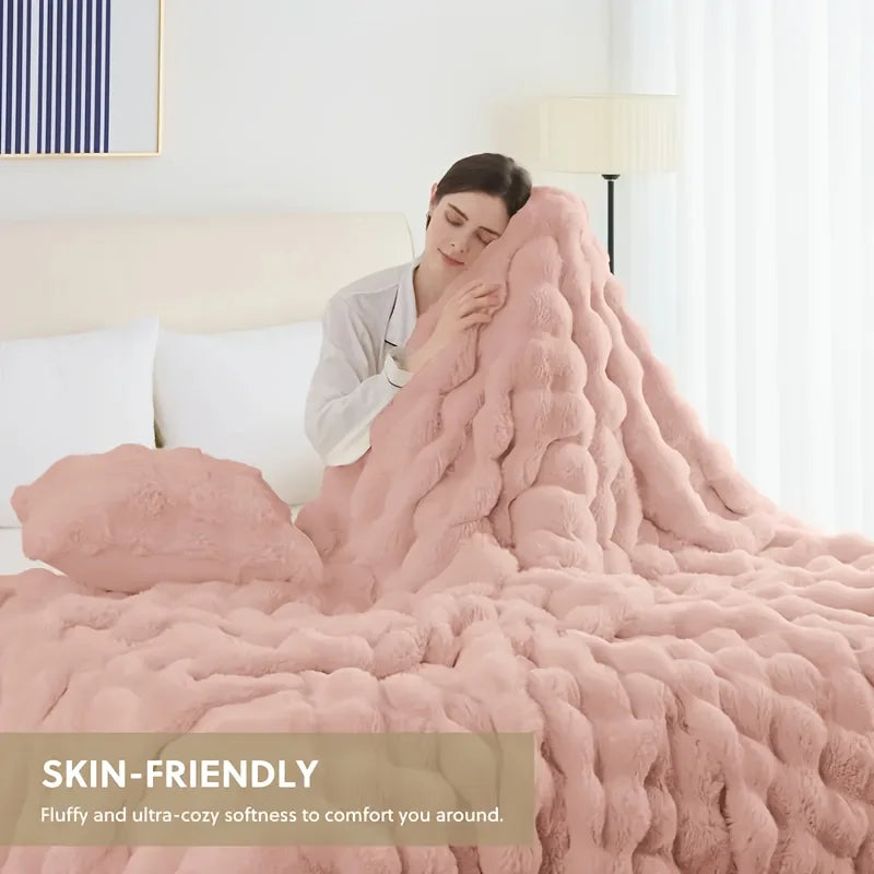 Rosekind Faux Fur Rabbit Blanket Soft Warm Bed Sofa Decor