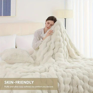 Rosekind Faux Fur Rabbit Blanket Soft Warm Bed Sofa Decor