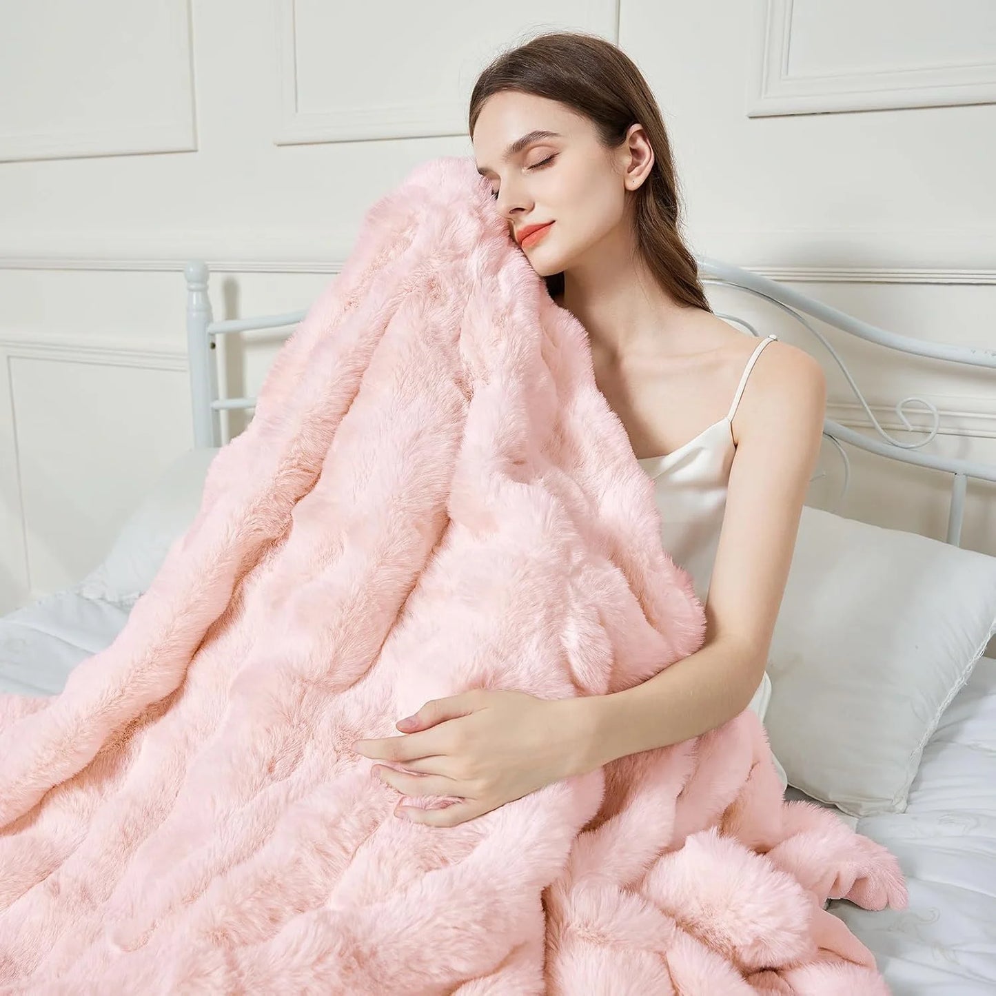 Rosekind Faux Fur Rabbit Blanket Soft Warm Bed Sofa Decor
