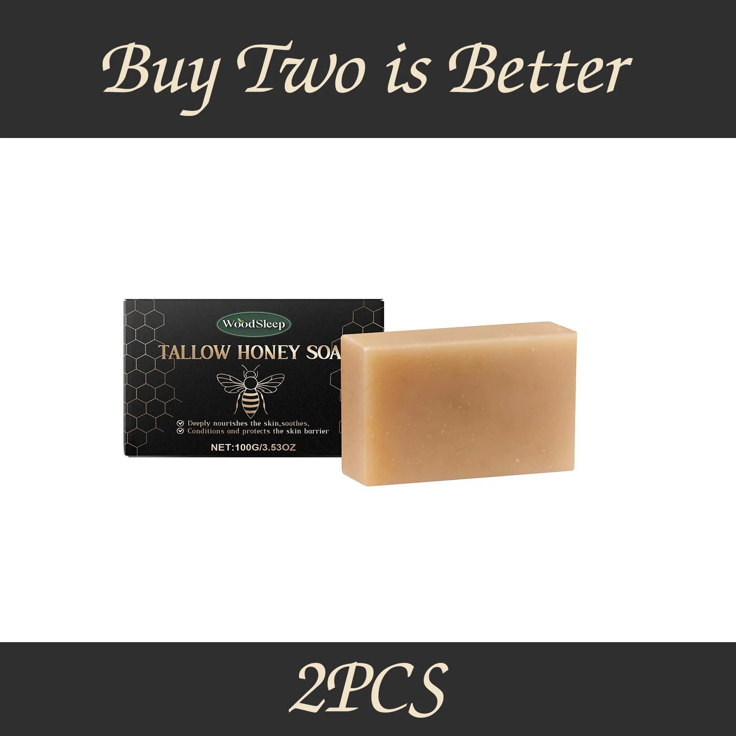 WoodSleep 100g Beef Fat Soap Clean Skin Cleansing Gentle and Pure and Fresh and Comfortable Bath Foam Soap