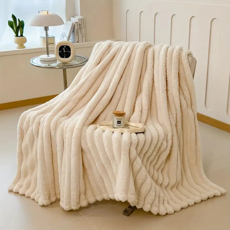 Fleece Throw Blanket For Couch Soft Warm Fluffy Decorative Giftable
