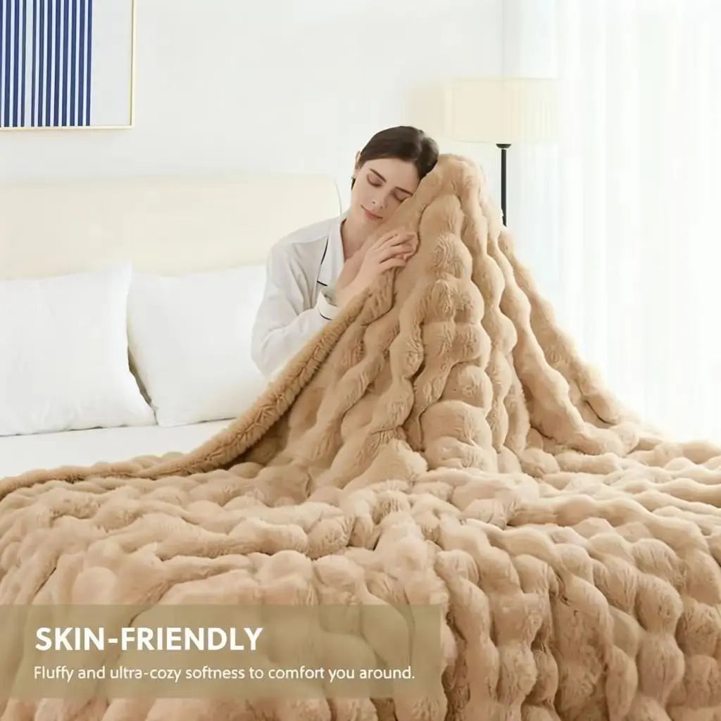 Rosekind Faux Fur Rabbit Blanket Soft Warm Bed Sofa Decor