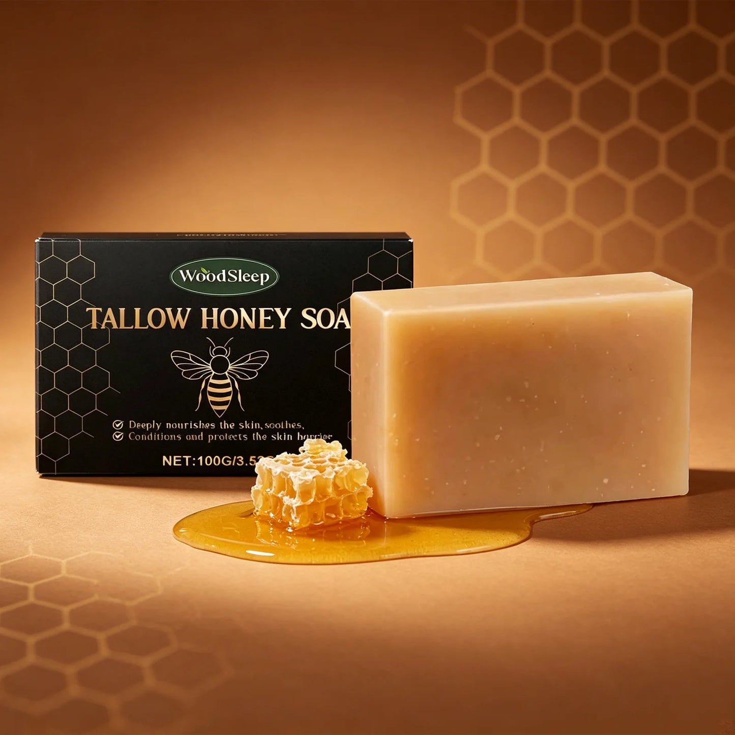 WoodSleep 100g Beef Fat Soap Clean Skin Cleansing Gentle and Pure and Fresh and Comfortable Bath Foam Soap