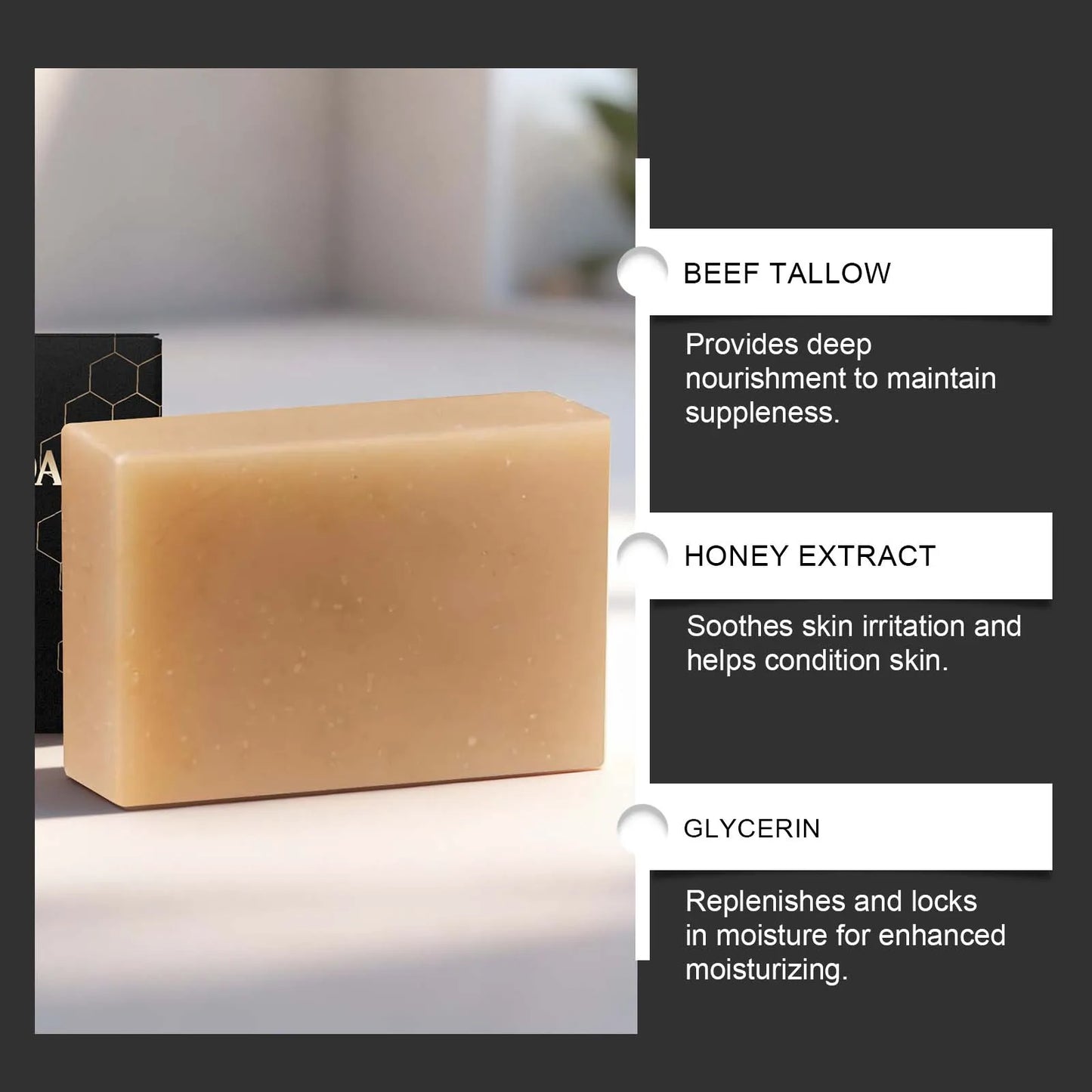 WoodSleep 100g Beef Fat Soap Clean Skin Cleansing Gentle and Pure and Fresh and Comfortable Bath Foam Soap