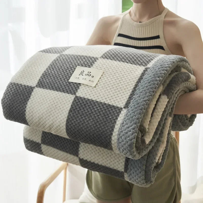 Knit Chenille Blanket Throw Machine Washable For Couch