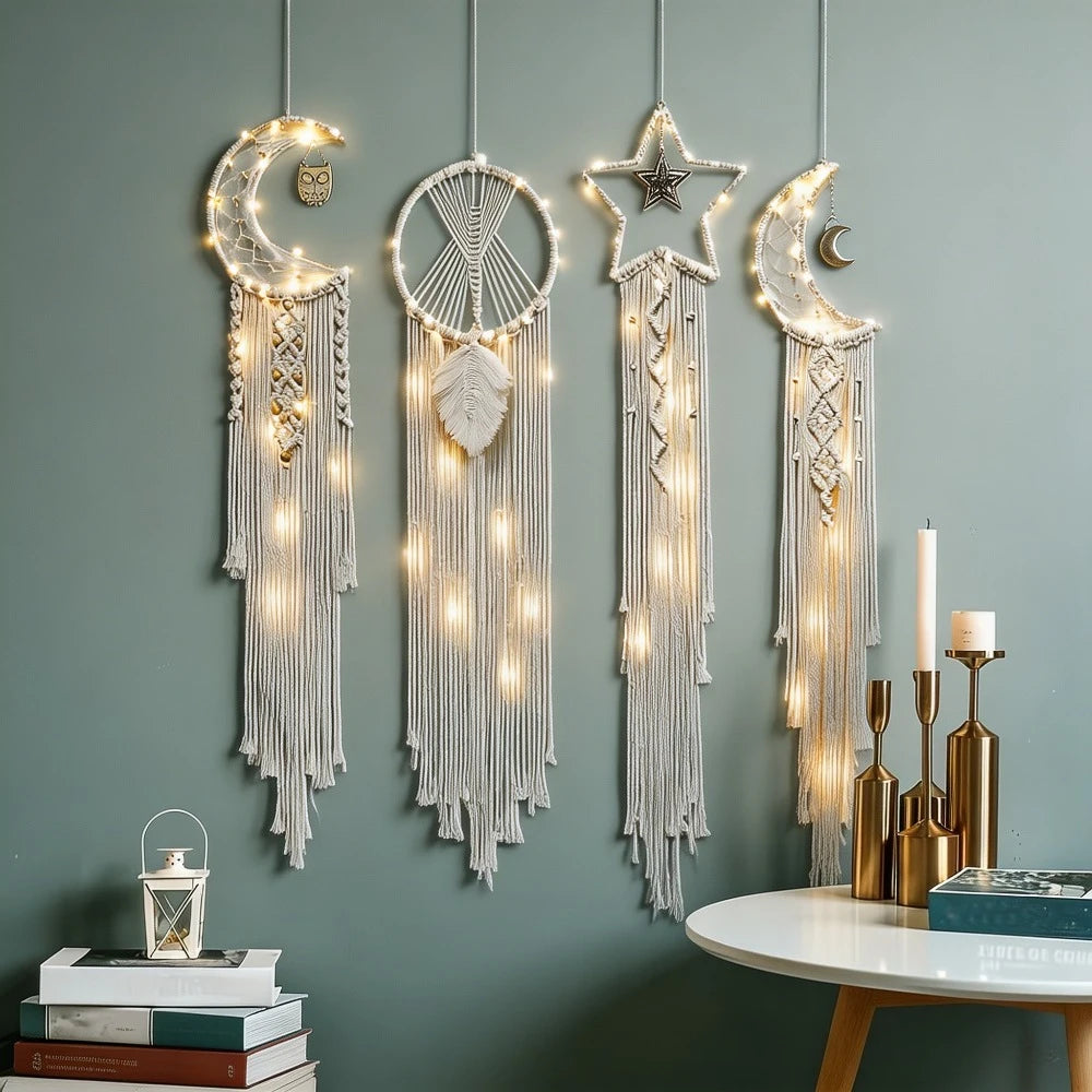 Boho Dream Catcher Set 4 Piece Scandinavian Wall Decor