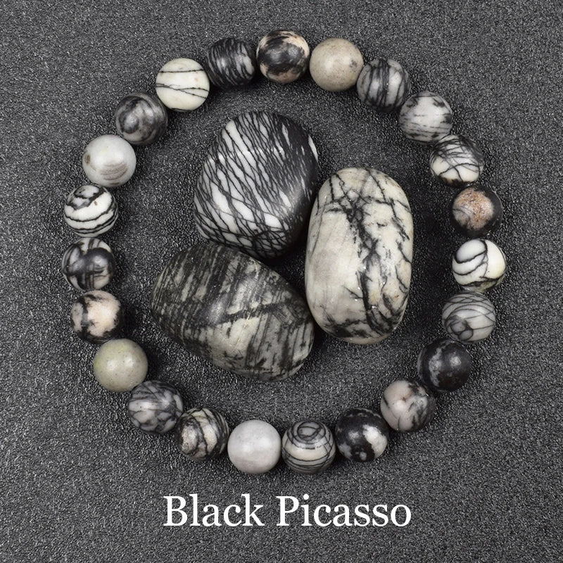 QLDDDstar Natural Golden Obsidian Stone Beaded Bracelet For Men And Women