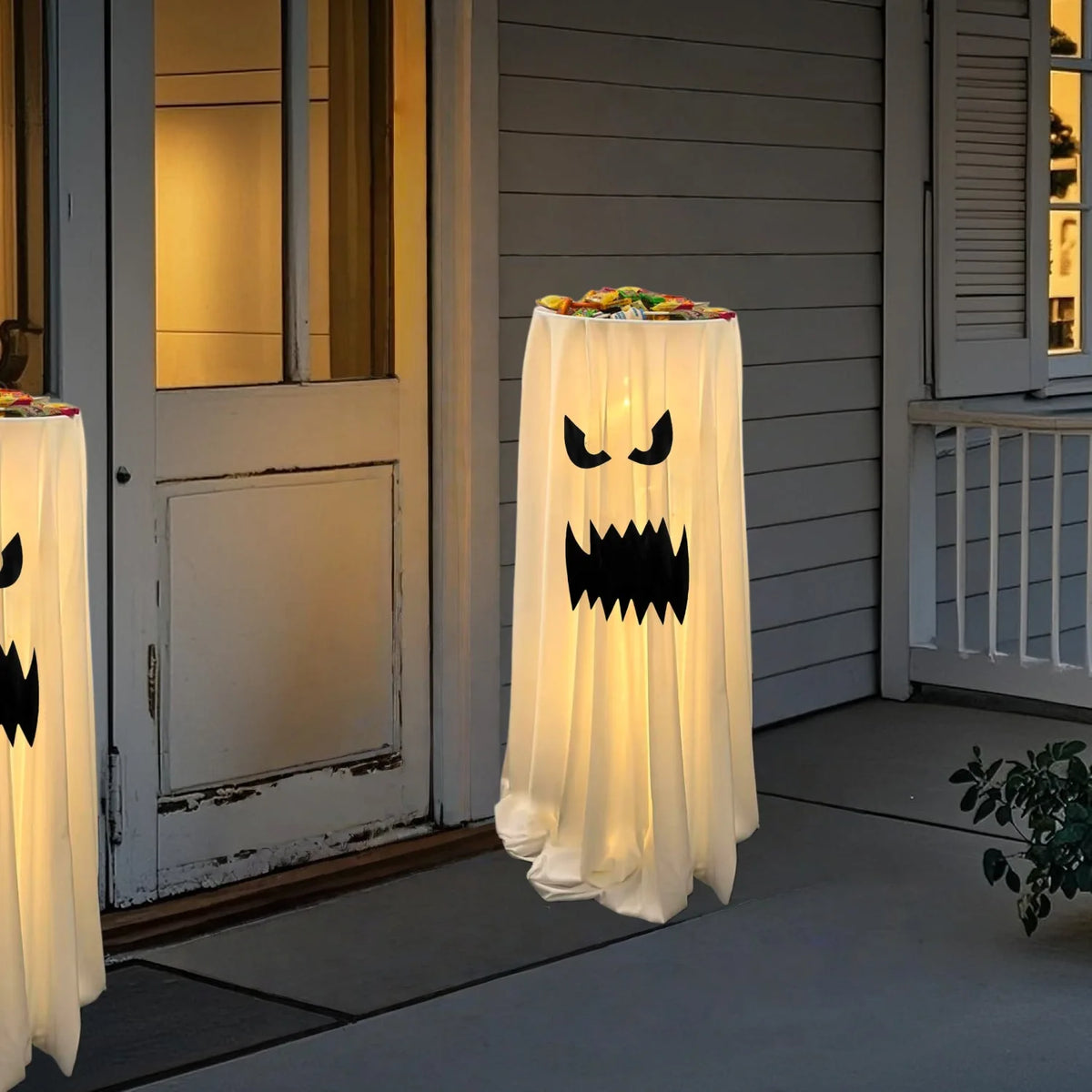 Halloween Ghost Candy Holder Standing Treat Bowl Outdoor Decoration