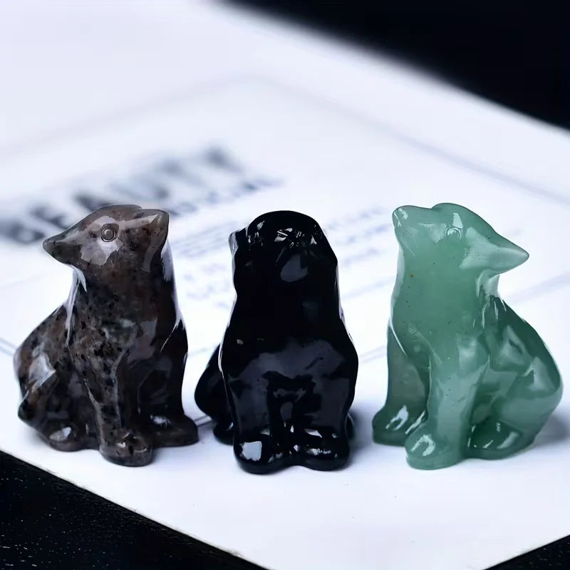 Natural Crystal Animal Carving Ornaments Original Mineral Decor