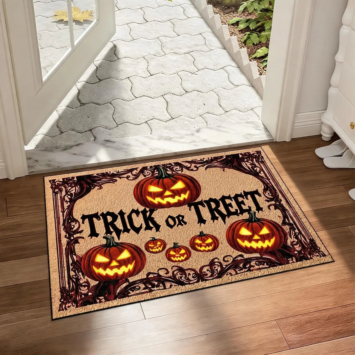 Halloween Welcome Doormat Anti Slip Indoor Outdoor Rug For Entryway