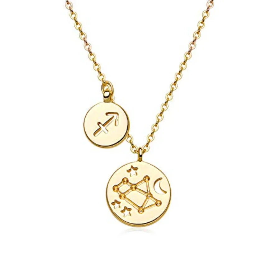 18K Gold Plated Astrology Zodiac Necklace With Constellation Pendant