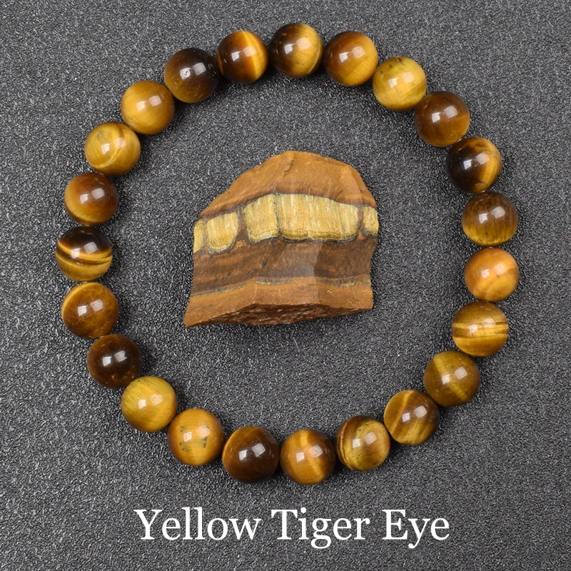 QLDDDstar Natural Golden Obsidian Stone Beaded Bracelet For Men And Women