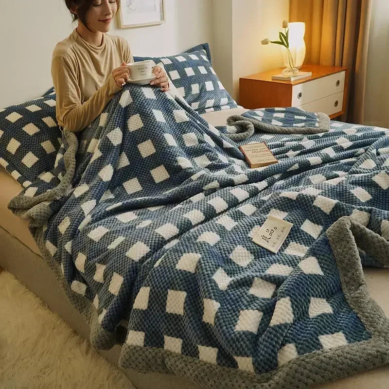 Knit Chenille Blanket Throw Machine Washable For Couch